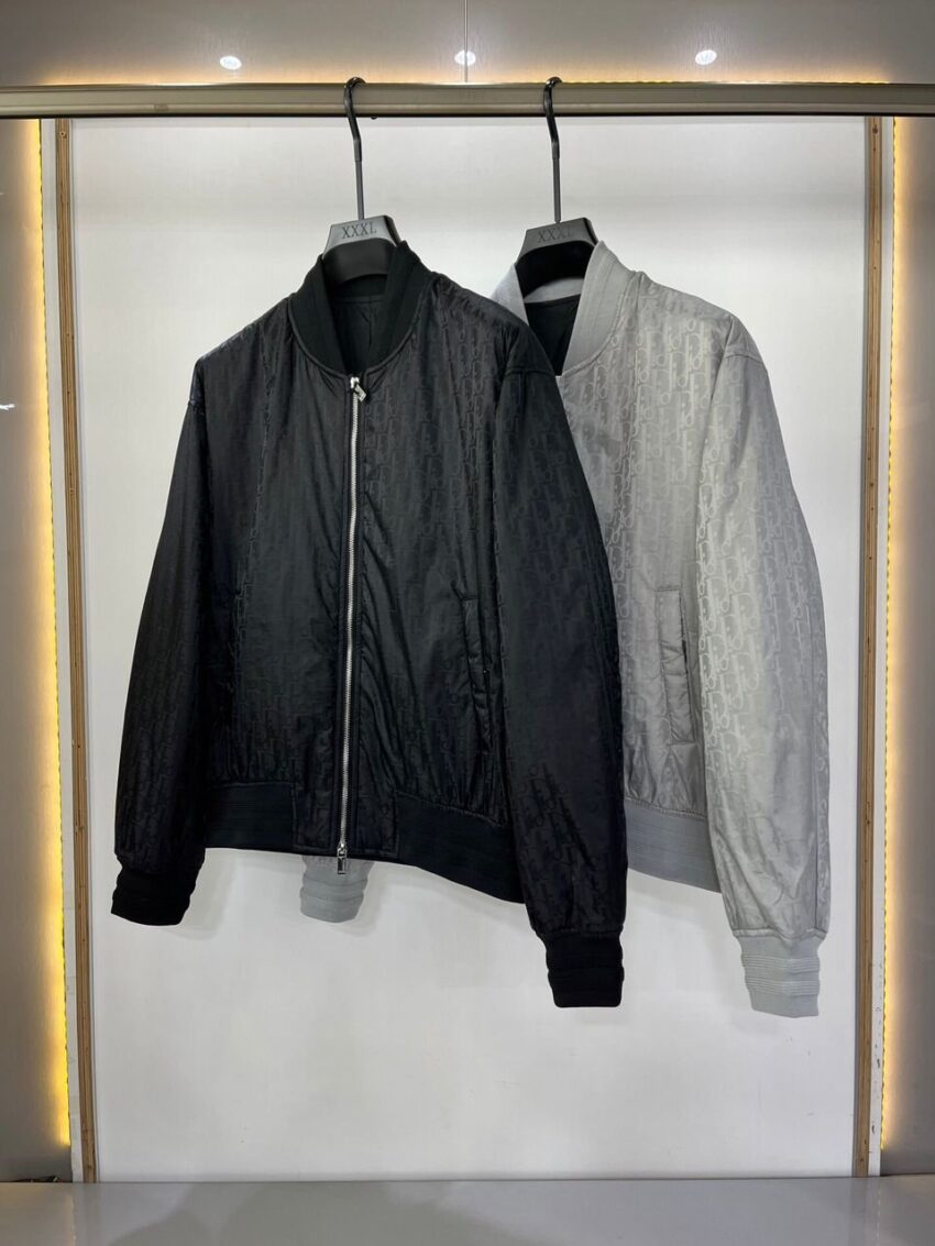 DIOR OBLIQUE JACKET GREY AND BLACK