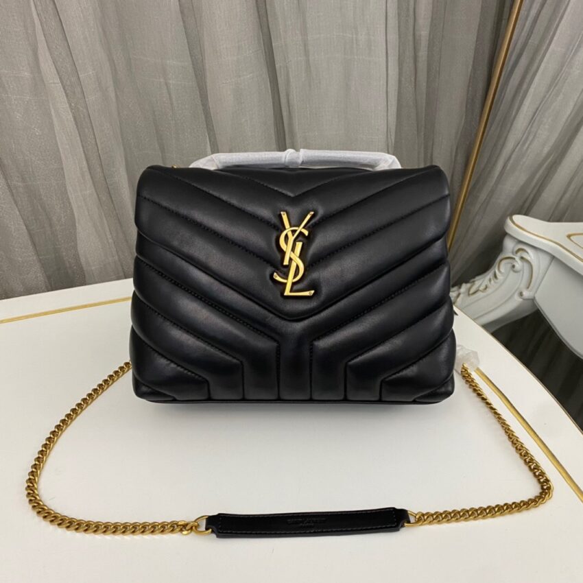 YSL BAG GOLD BLACK