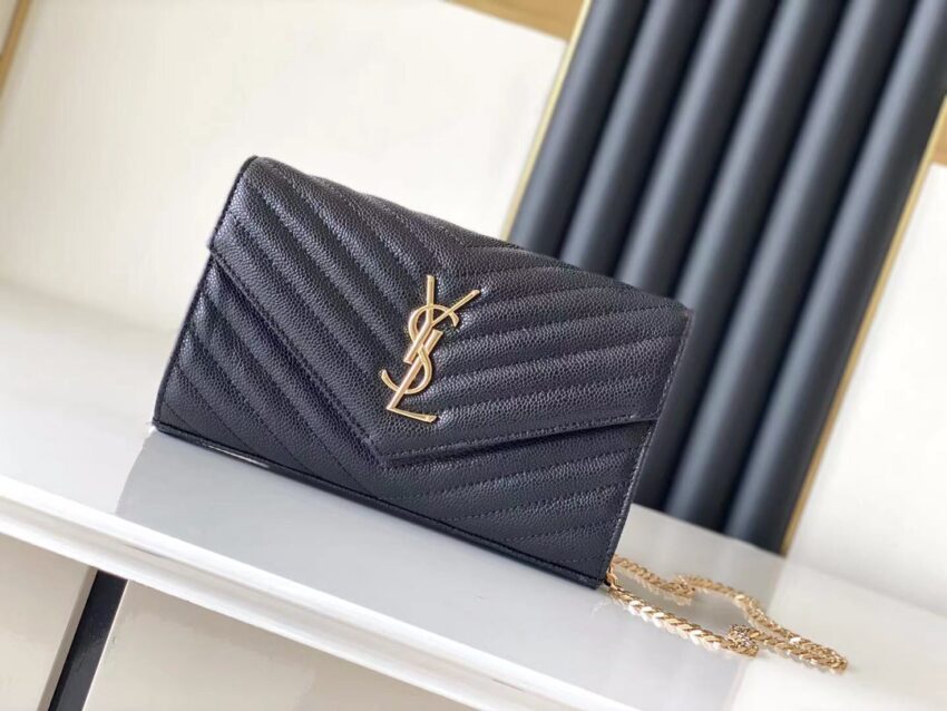 YSL BAG GOLD BLACK