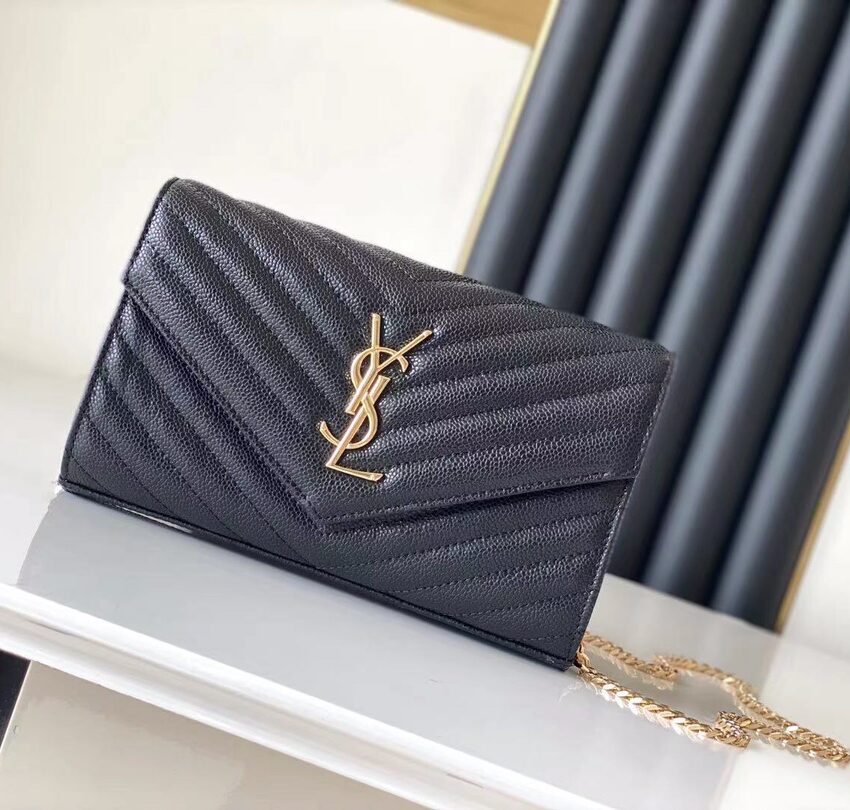 YSL BAG GOLD BLACK