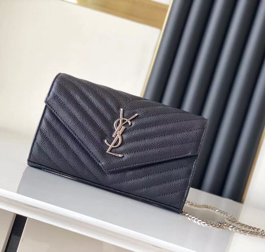 YSL BAG SILVER BLACK