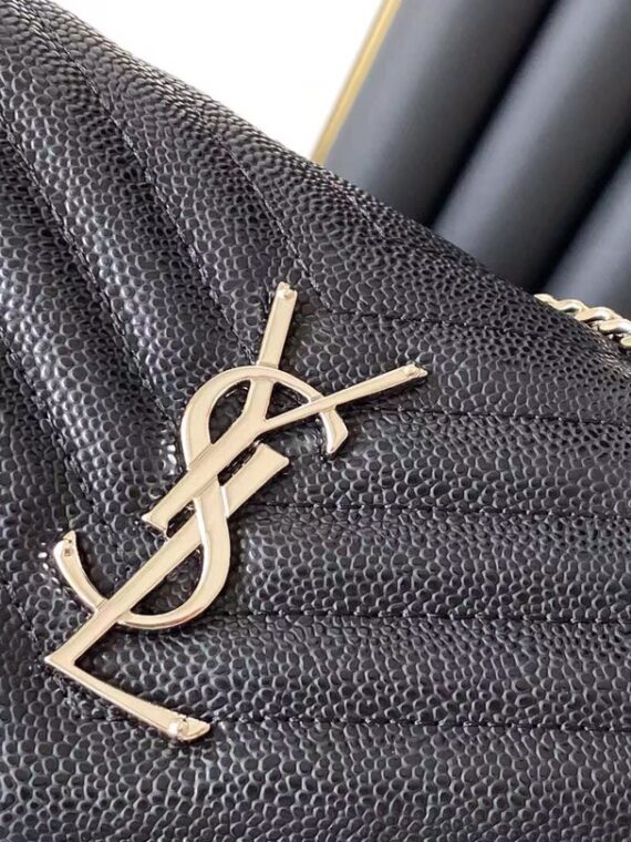 YSL BAG SILVER BLACK