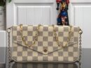 LV pochette white grid
