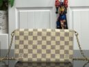 LV pochette white grid