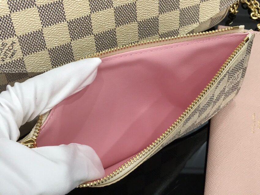 LV pochette white grid - Afbeelding 6