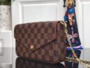 LV pochette brown grid