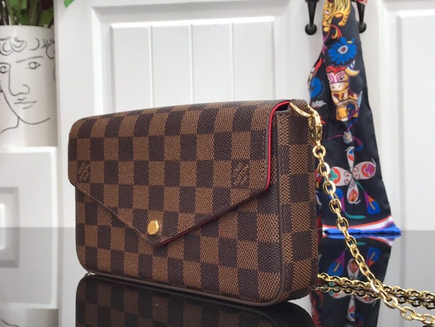 LV pochette brown grid - Afbeelding 2