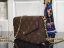 LV pochette brown flower