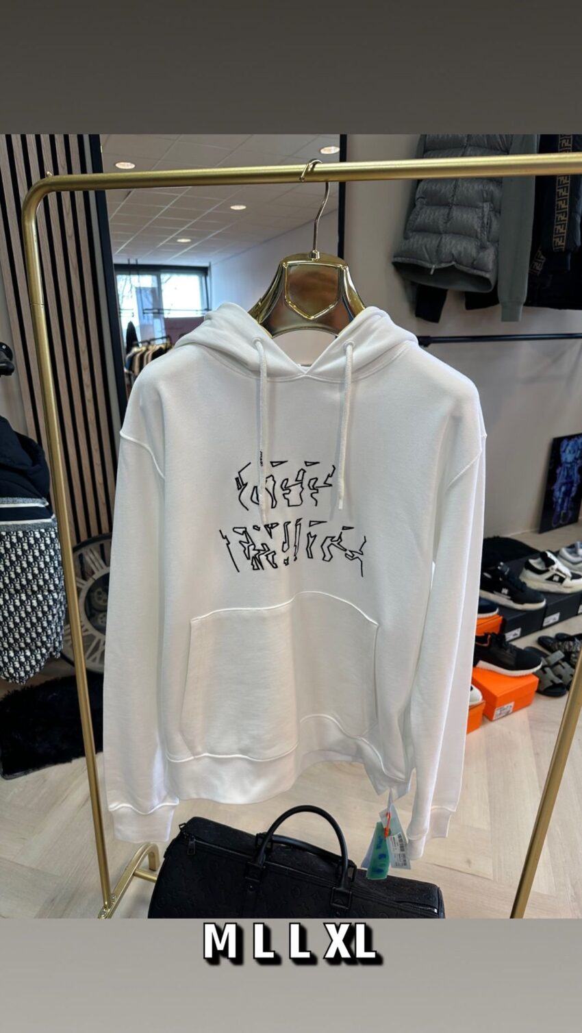 OFF-WHITE hoodie black and white