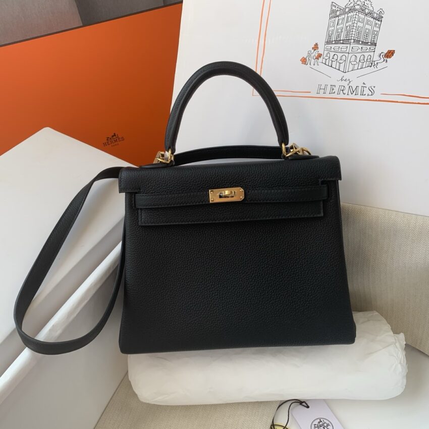 Hermès Kelly 28- Noir - GHW - Afbeelding 8