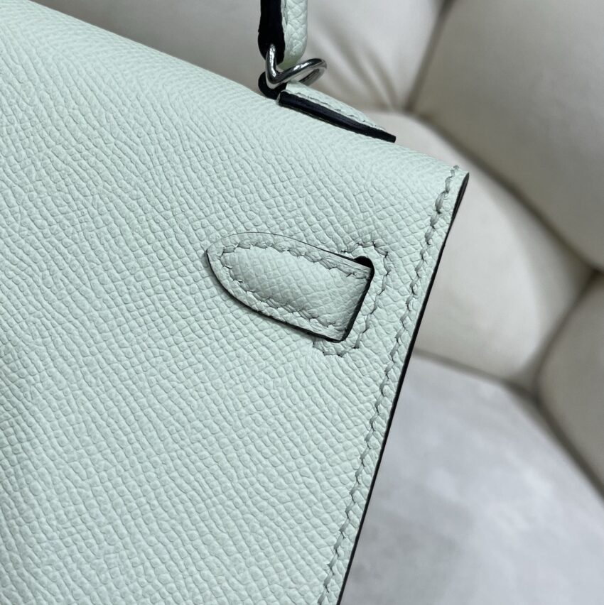 Hermès mini Kelly 20 Vert Fizz - Epsom - PHW - Afbeelding 6