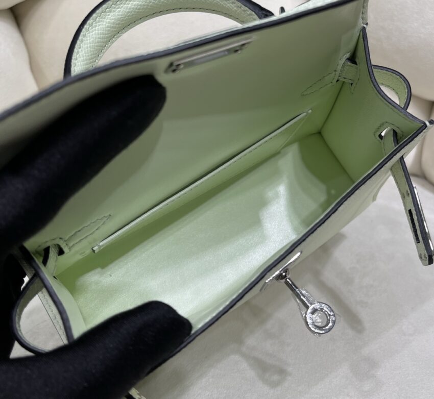 Hermès mini Kelly 20 Vert Fizz - Epsom - PHW - Afbeelding 9