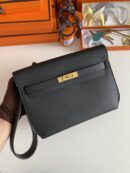 Hermès Kelly Dépêches 25 Leather - Noir - GHW