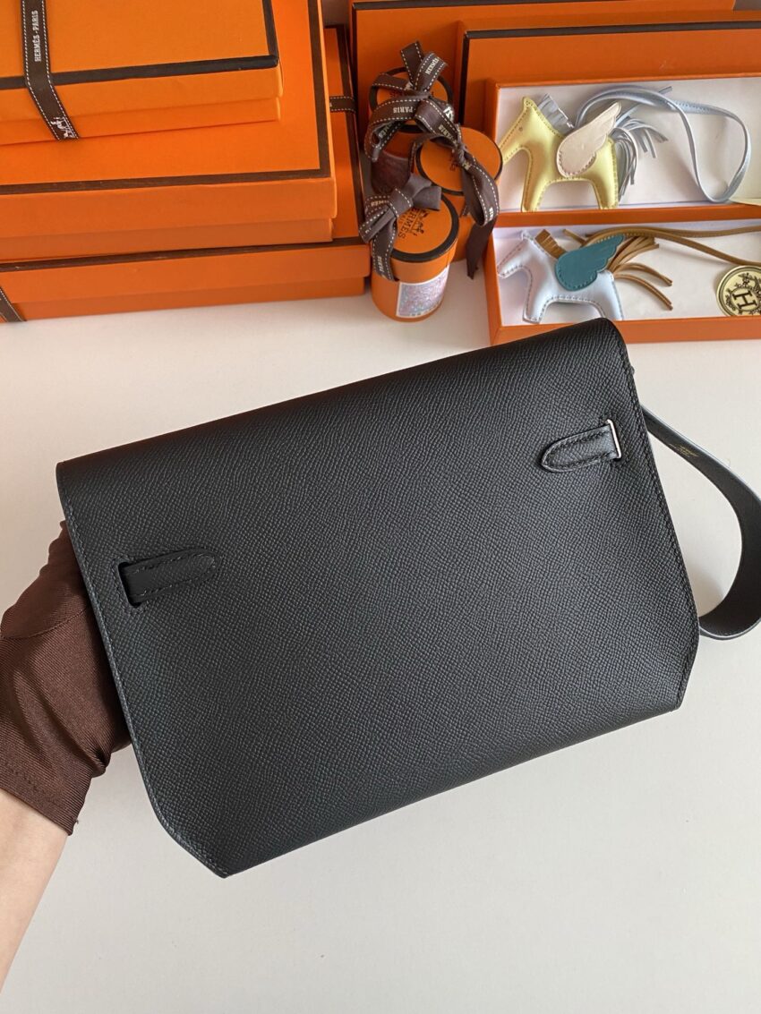 Hermès Kelly Dépêches 25 Leather - Noir - GHW - Afbeelding 2