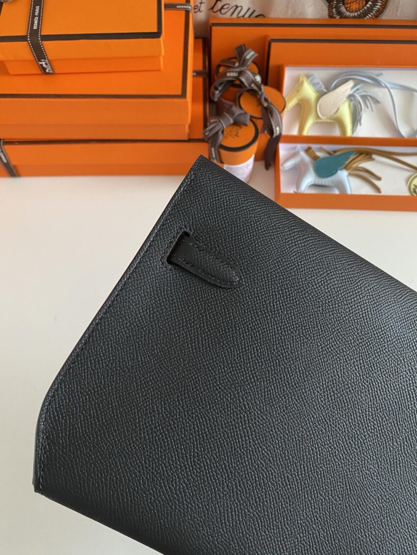 Hermès Kelly Dépêches 25 Leather - Noir - GHW - Afbeelding 3