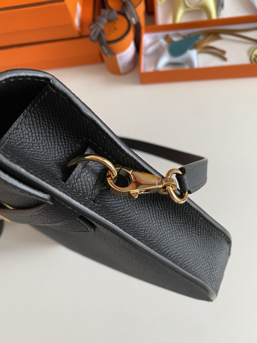 Hermès Kelly Dépêches 25 Leather - Noir - GHW - Afbeelding 7