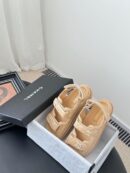 Chanel sandalen glanzend lamsleer - Beige