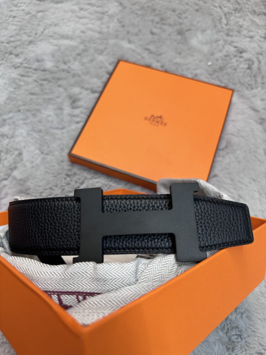 Hèrmes Riem - Black on Black - Tweezijdig