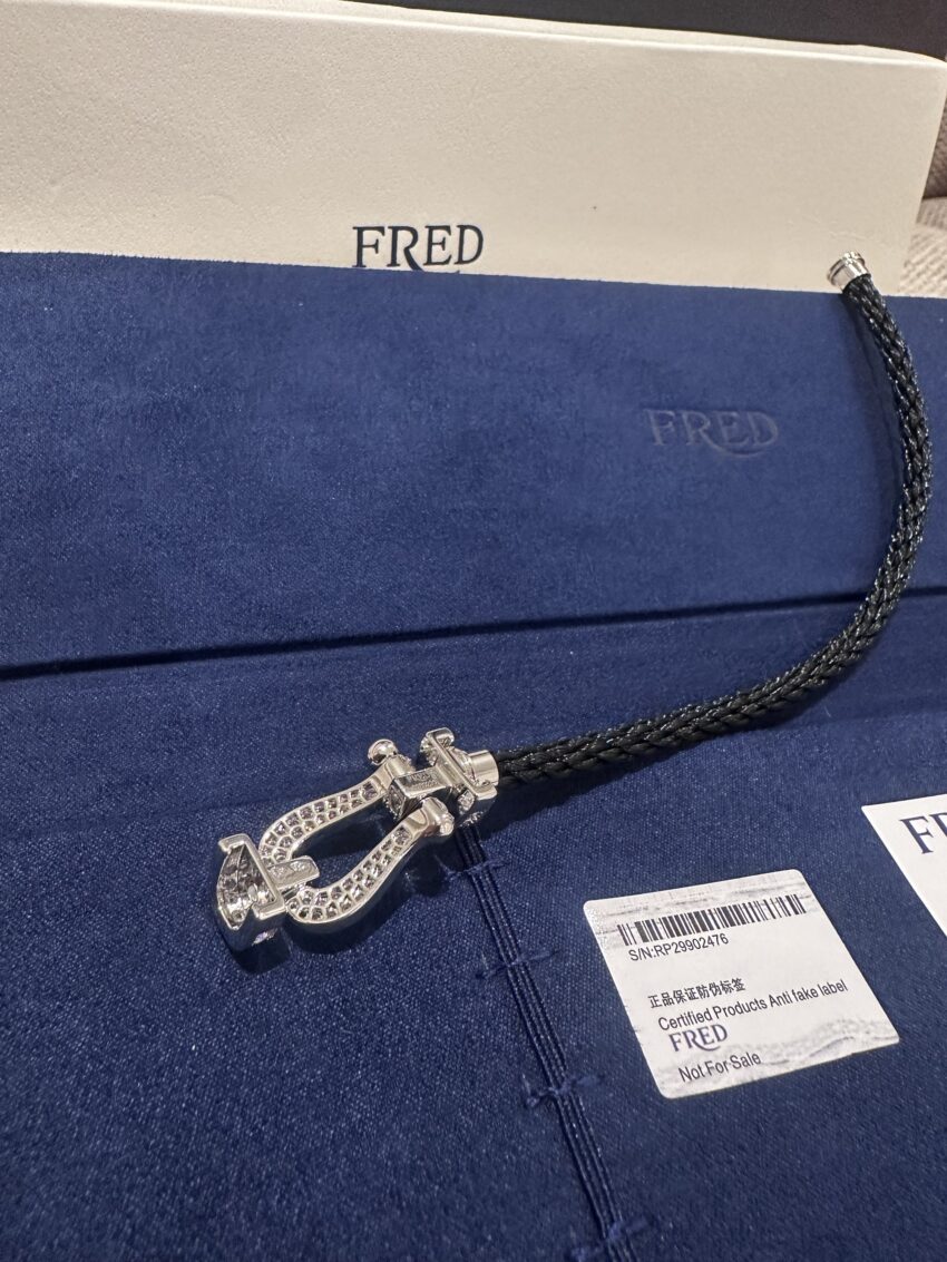Fred bracelet - Diamonds - Silver-Black - Afbeelding 3