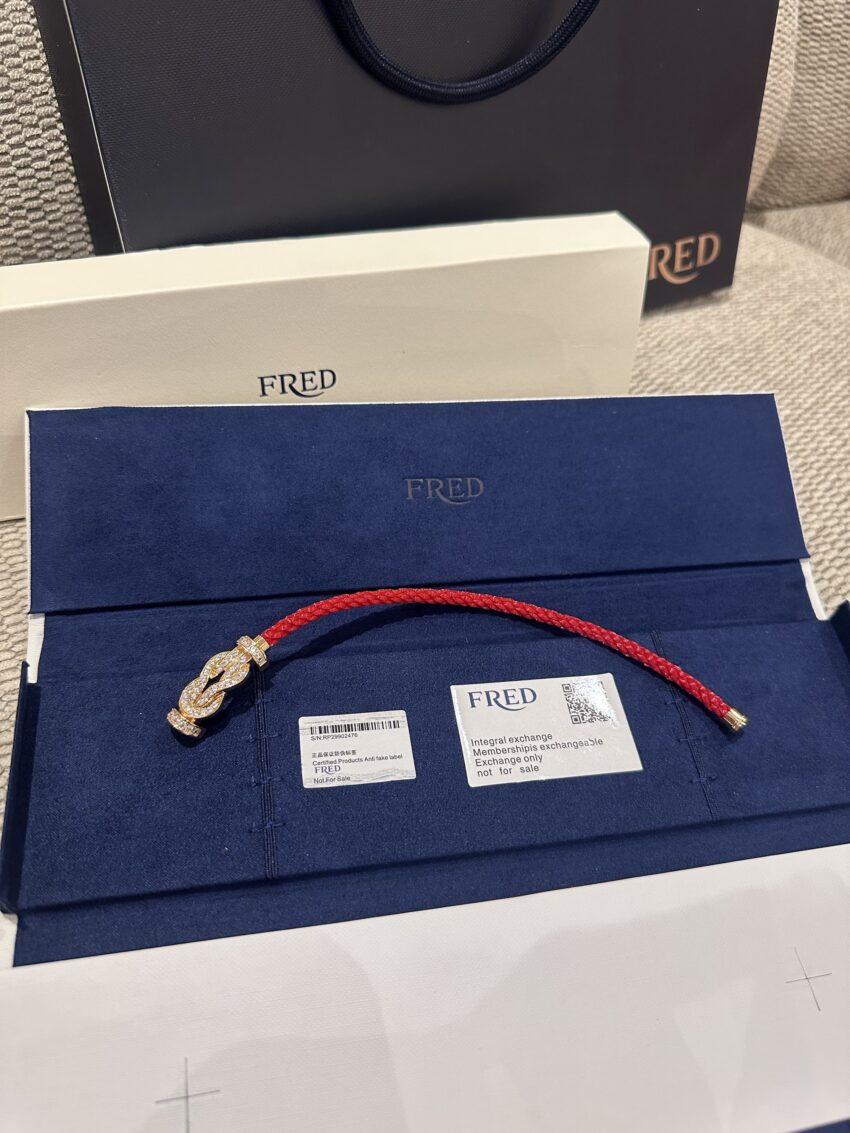 Fred bracelet - Diamonds - Gold-Red (women)