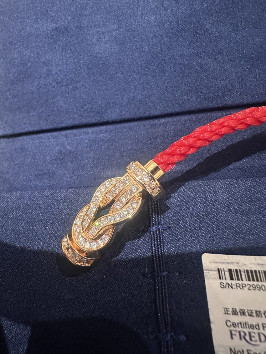 Fred bracelet - Diamonds - Gold-Red (women) - Afbeelding 2