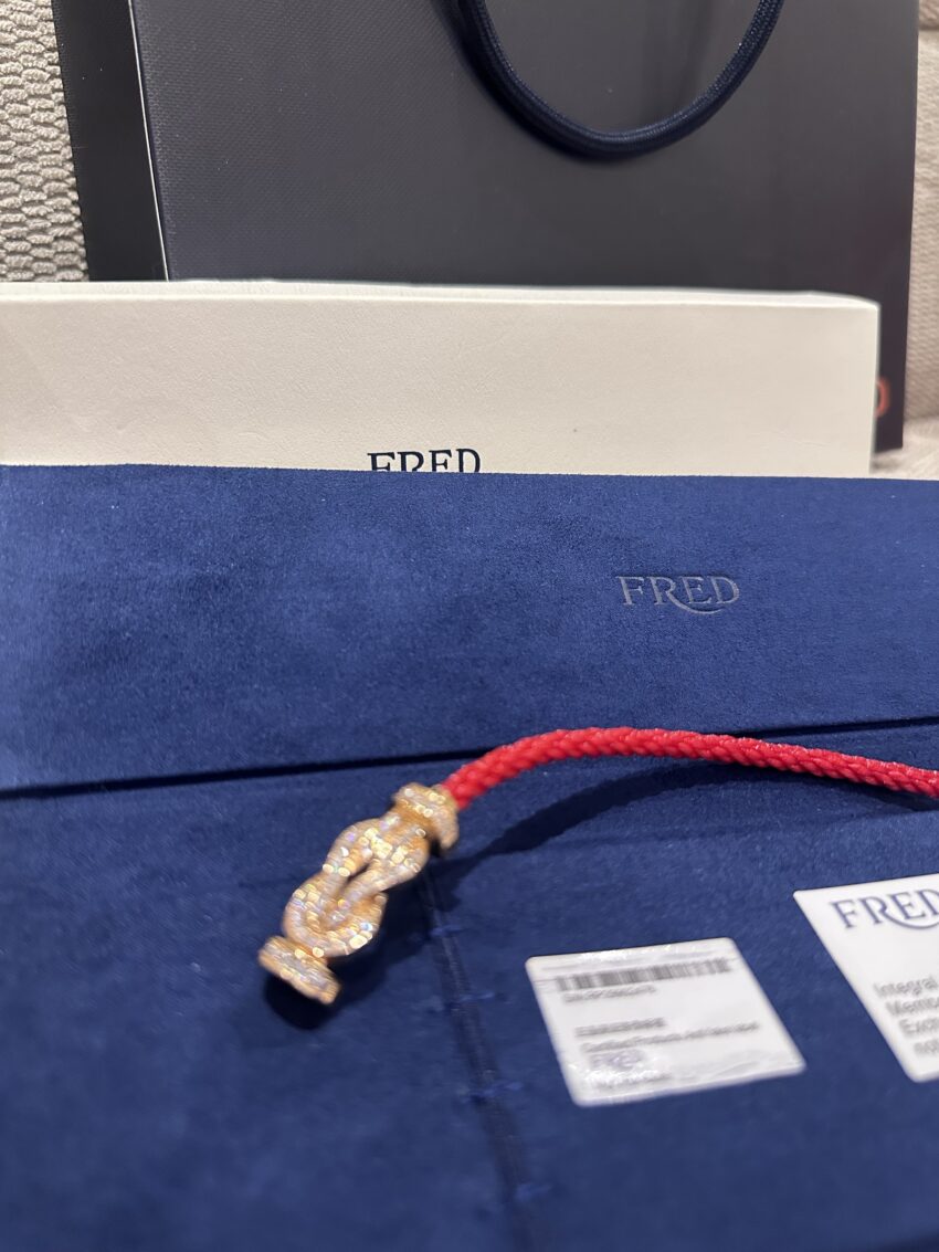 Fred bracelet - Diamonds - Gold-Red (women) - Afbeelding 3