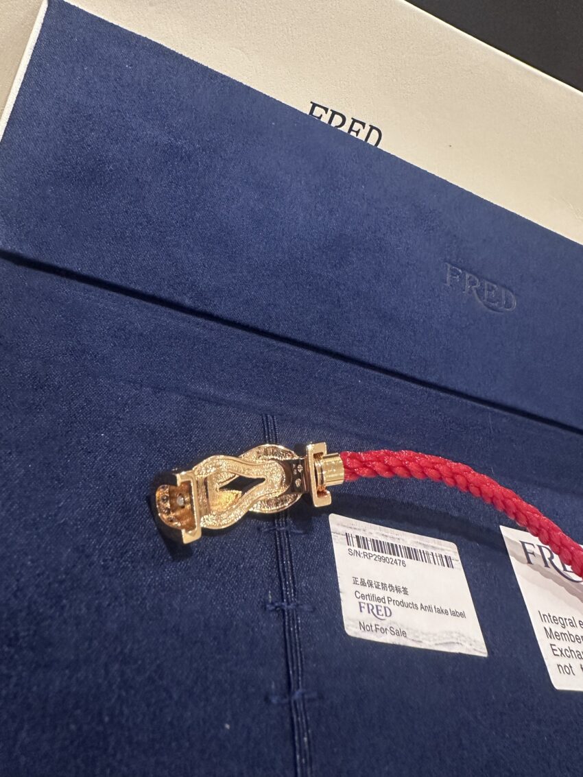Fred bracelet - Diamonds - Gold-Red (women) - Afbeelding 5