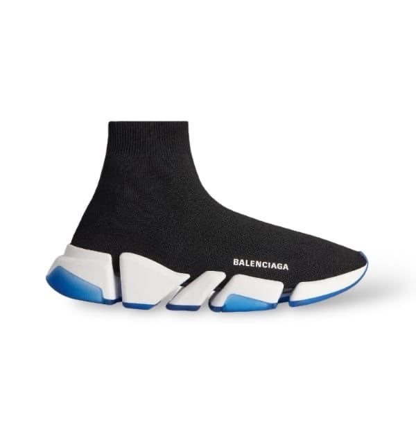 Balenciaga Speed 2.0 Clear Sole Black White Blue