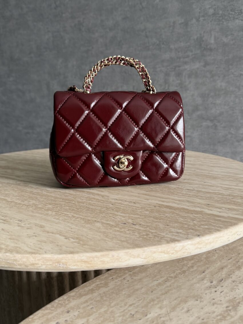Chanel Mini Flap Bag- Burgundy