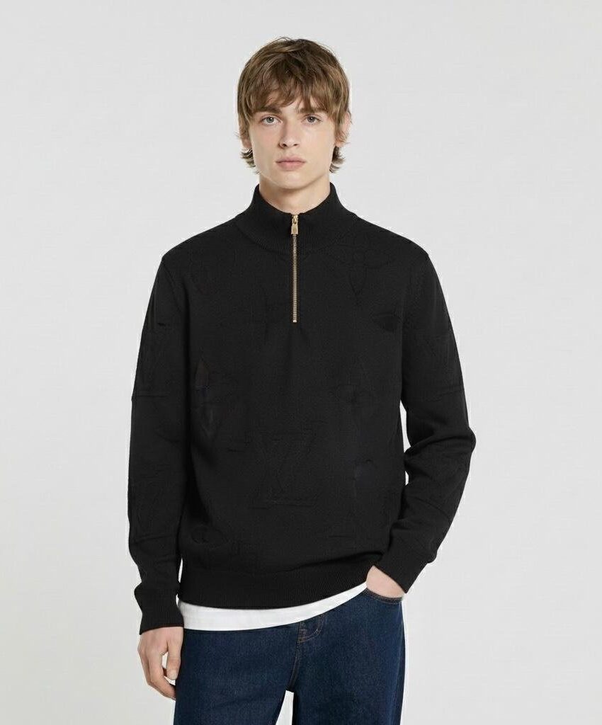 Louis Vuitton quarter zip sweater - Black
