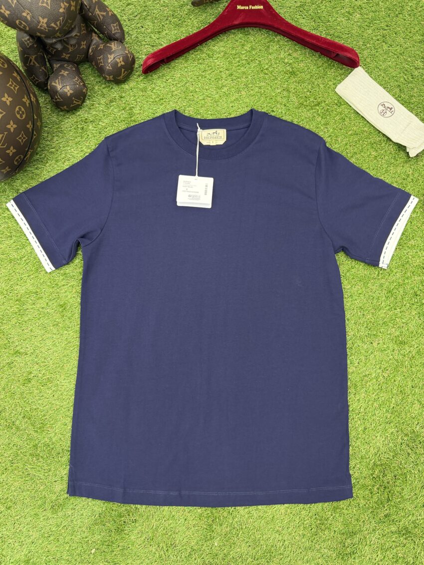 Hermes T-shirt - Navy Blue & White