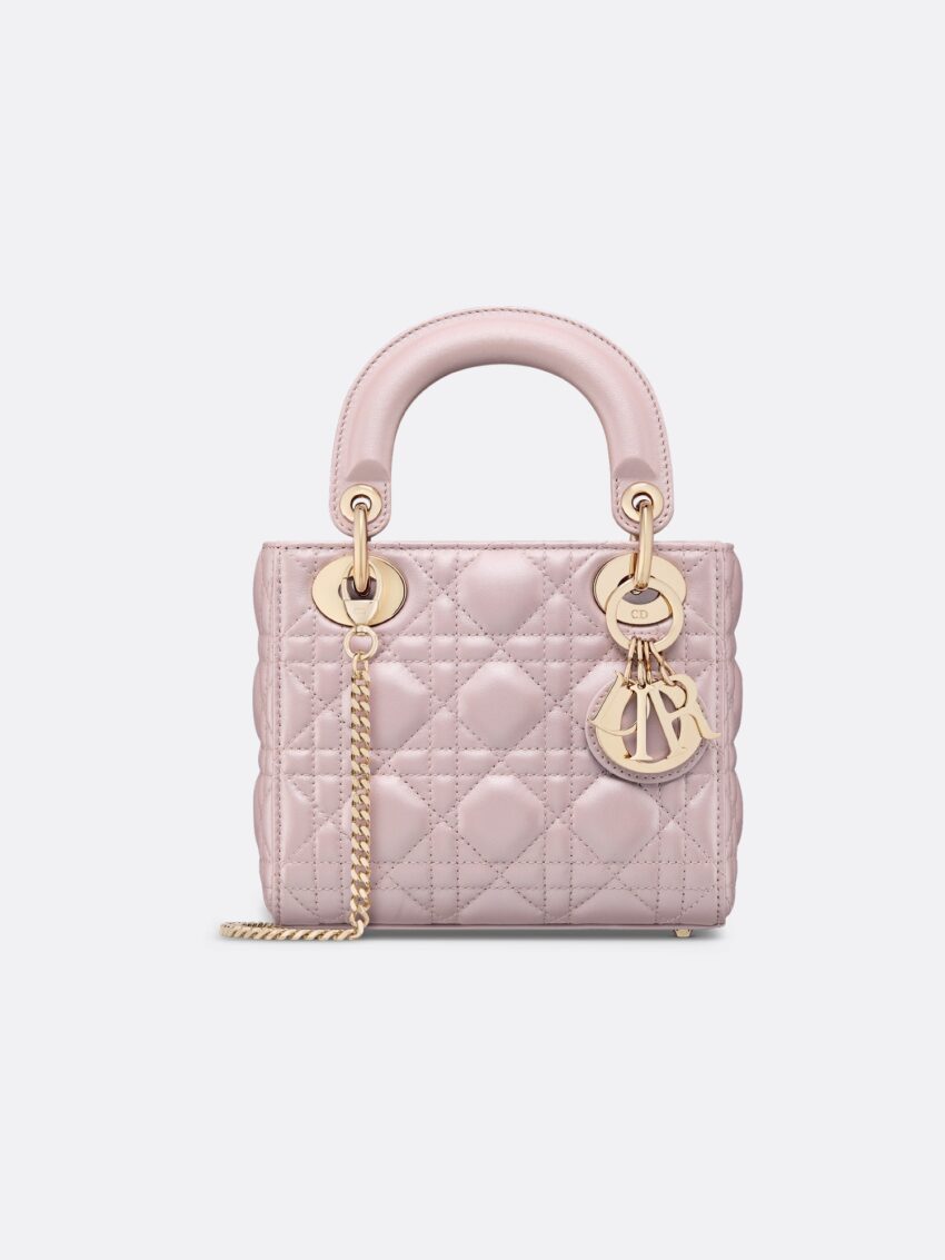 Mini Lady Dior Parelmoerglanzend- Pink